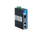 DIN-Rail Mounting 3-port Full Gigabit Unmanaged Industrial Media Converter