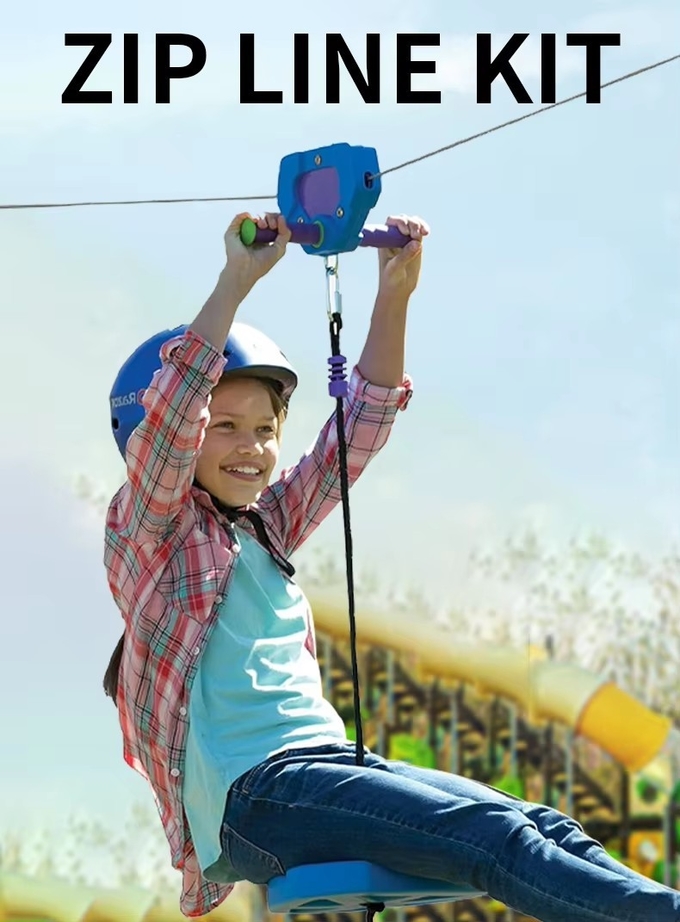 Adults And Children 6mm Outdoor Backyard Zip Line Kit Sports Safety Product