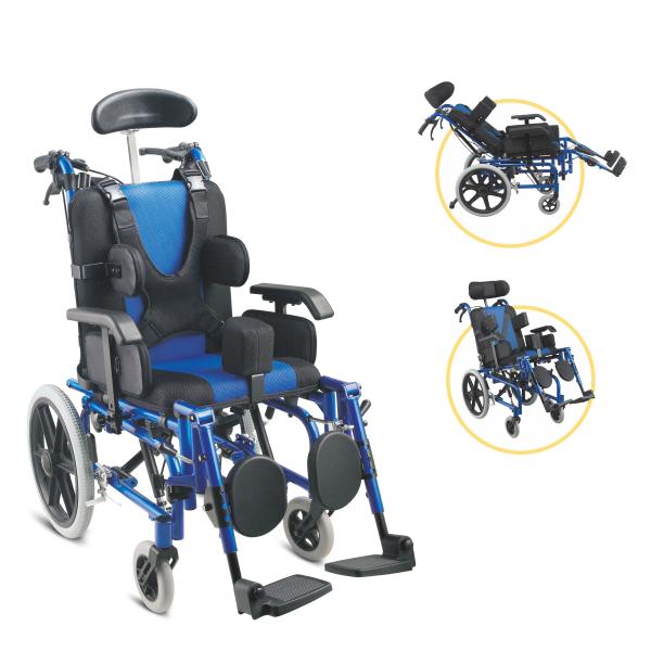 Solid Castor Drive Aluminum Transport Chair Pediatrics Lightweight Childrens