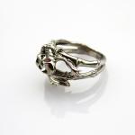 Fashion Jewelry Pave Green Cubic Zircon Sterling Silver Frog Ring(F14)
