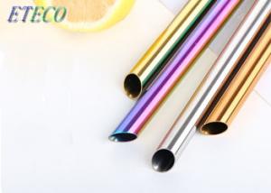 Wholesale 12mm Metal Milkshake Straws , Bevel Cut Stainless Steel Beverage Straws from china suppliers