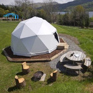 Wholesale 360 Degree Small Geodesic Dome Glamping Tent Glass Door System from china suppliers