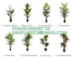 Artificial Plants Fake Banana Tree with Green Leaves in Plastic Pot Faux