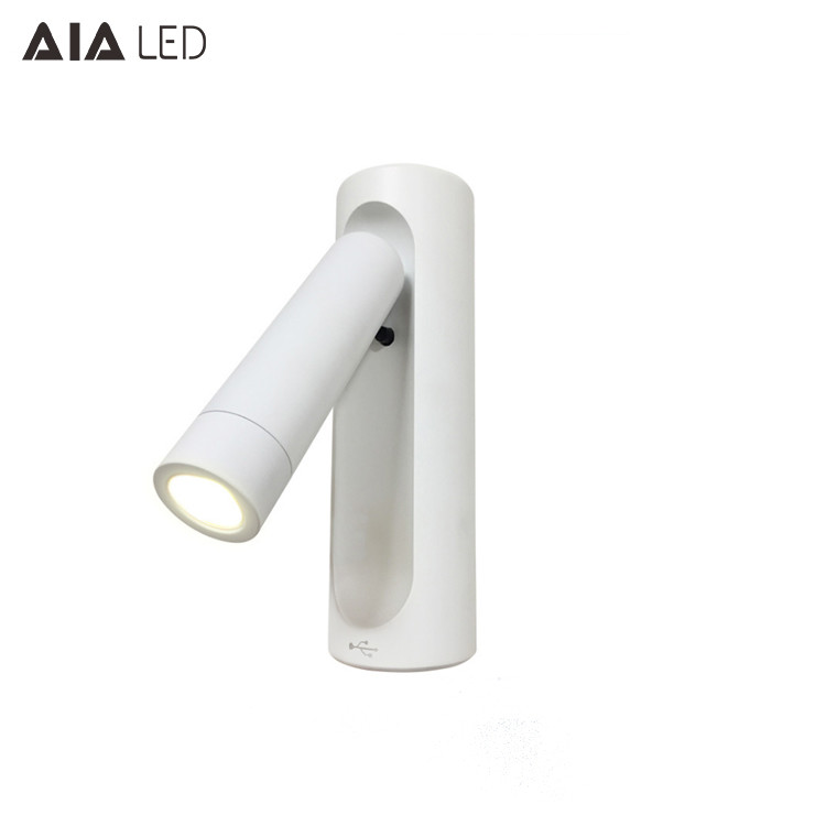 USB bed head wall light bedroom led bedside reading lamp hotel bedhead reading light by CNC