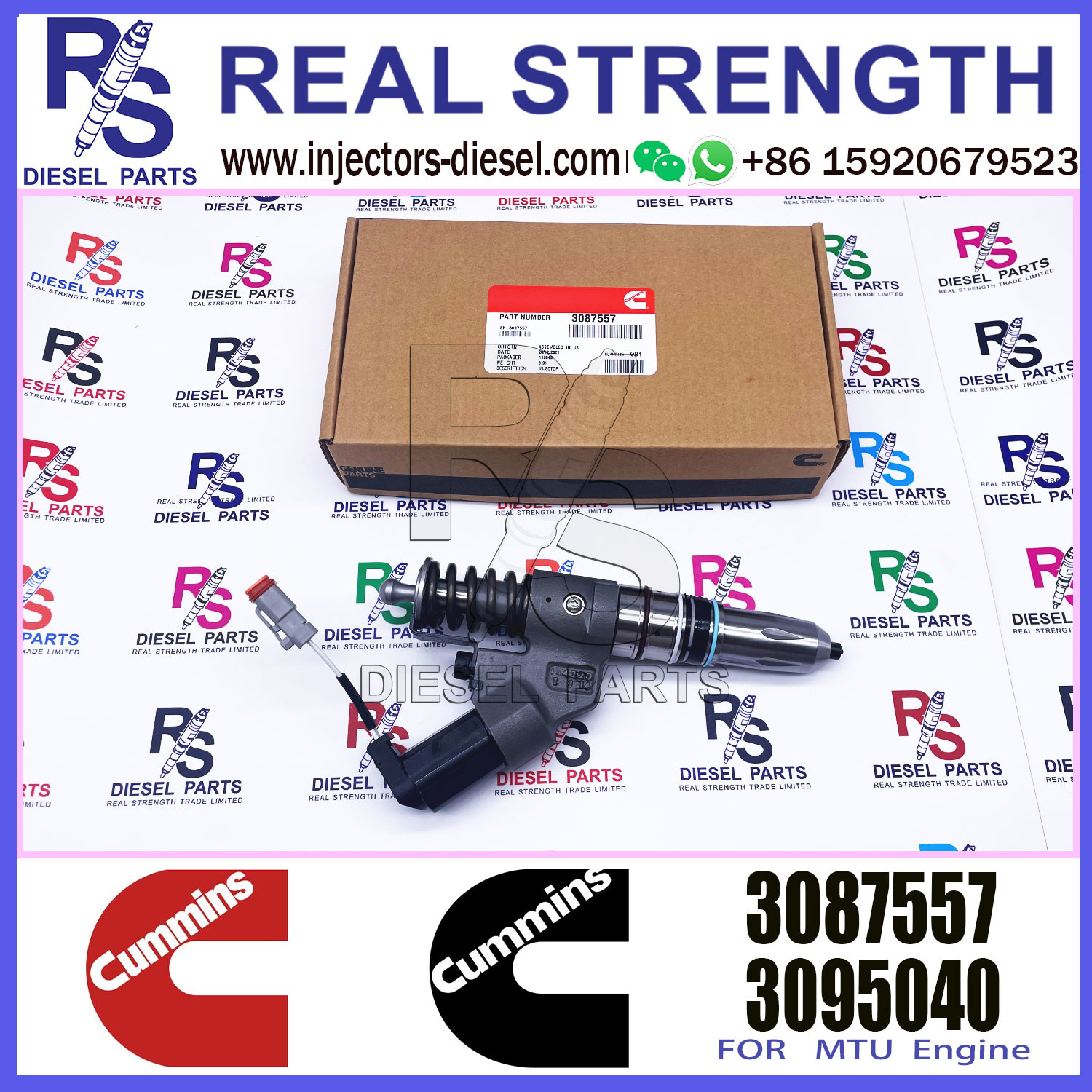 Diesel Engine Fuel Injector 3411752 3084589 3087557 For CUMMINS ISM QSM M11 Engine