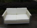 All Weather White Outdoor Rattan Sofa For Garden / Patio / Bar