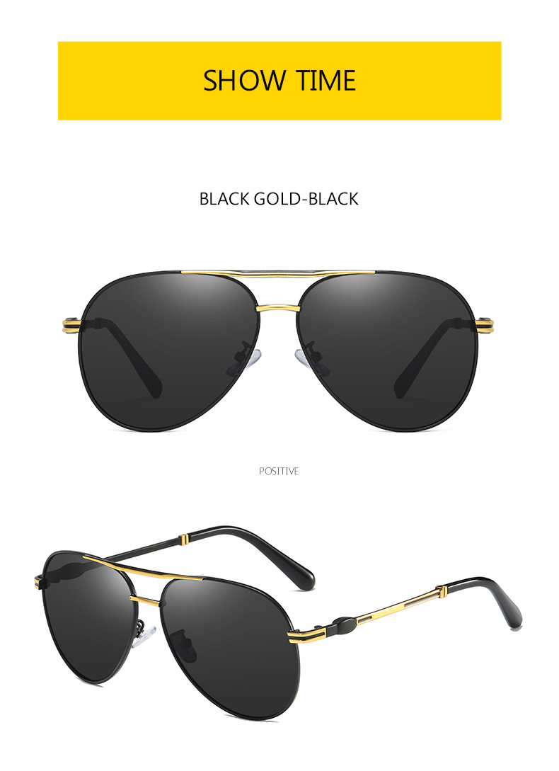 Memory Mens Metal Frame Sunglasses Spring Leg Fashion Polarized