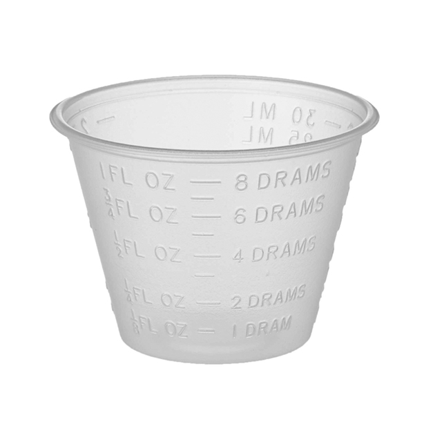 30ml 30CC 8dr Disposable plastic measuring pp cup for medicine transparent