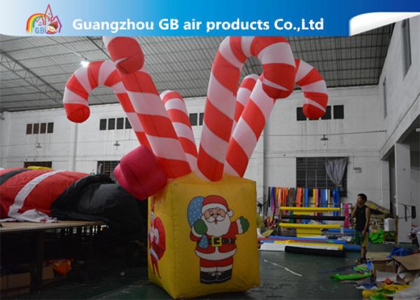 Giant Colorful Inflatable Christmas Stick / Inflatable Candy Cane Stick /