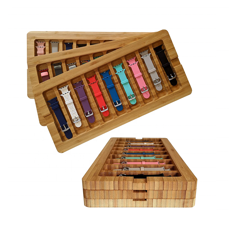 2023 Sustainable Glossy Makeup Storage Drawer Organizer Bamboo Cosmetic Display Box