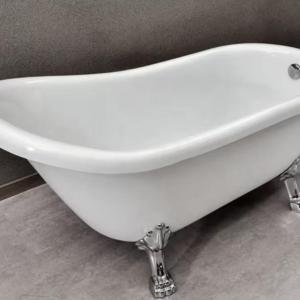 Wholesale Freestanding White Fiberglass Slipper Tub 4 Claw Foot Acrylic Slipper Clawfoot Tub from china suppliers