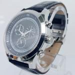 Fashion watch Stainless steel case with geniune leather strap