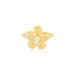 Forever Flower 18K Gold Plated Oval CZ Women's Ring in 925 Sterling Silver