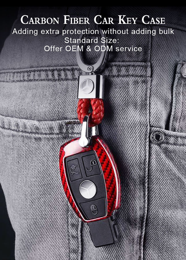 Scratch Resistant Glossy Mercedes Carbon Key Cover