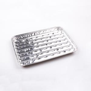 Wholesale FDA Rectangular Foil Trays Aluminum Foil Bbq Pans With Hole from china suppliers