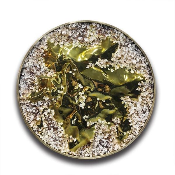 Handmade Wall Arts Paintings Round Abstract 3D Metal Art Painting For Modern