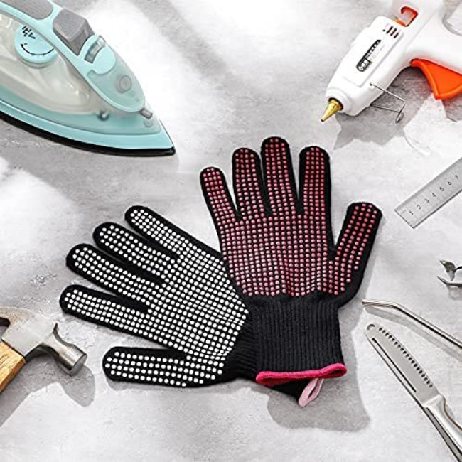 Gauge 8 - 12Heat Resistant Gloves Silicone Bumps Breathable Gloves For Work