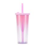 Acrylic Tumblers With Lids And Straws Skinny 16oz Double Wall