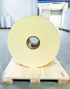 Wholesale Self Adhesive Sticker Paper Roll 50 transparent PET acrylic adhesive 140 yellow from china suppliers