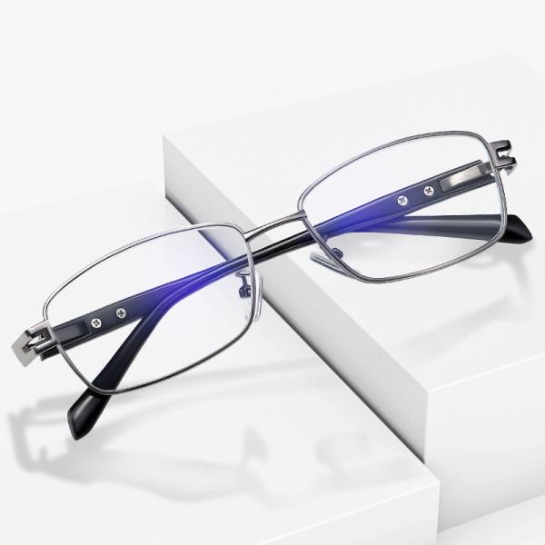 Rectangle Designer Reading Glasses For Men Reading Glasses Metal Progressive