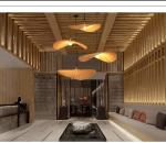 Chinese Hand Knitted Bamboo Pendant Lights Weaving Hanging Lamp Garden Restauran