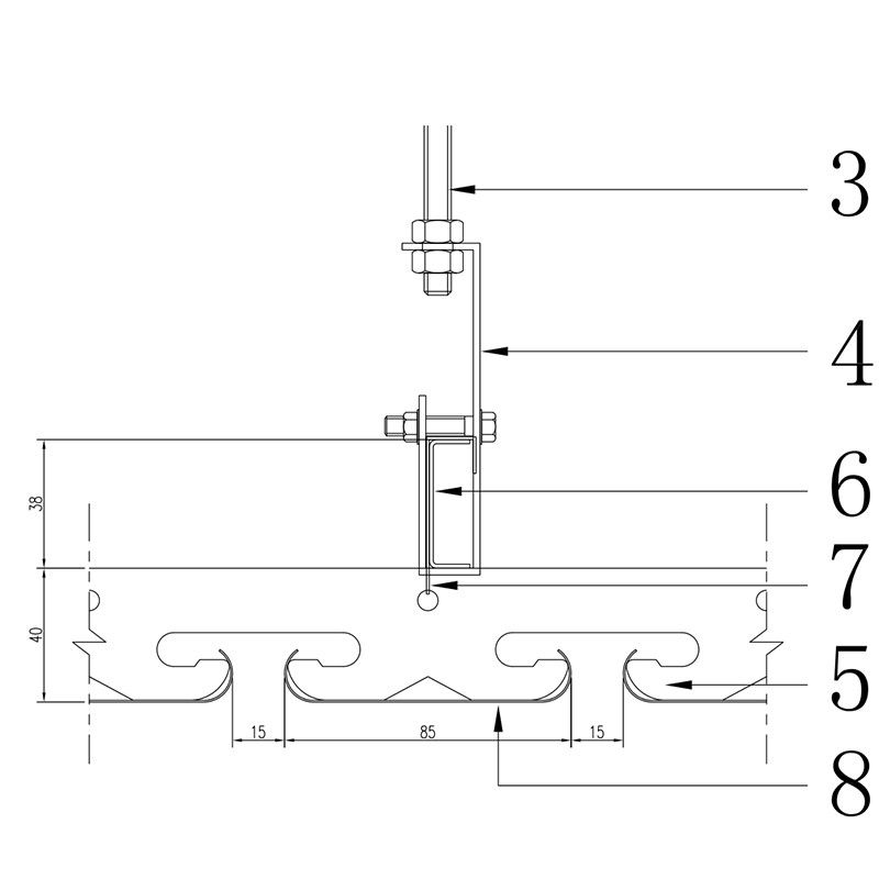 Fireproof U Strip Aluminum Metal Ceiling 0.8mm Thickness