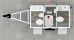 Hot Sale Portable White Shower Toilet 2 Stations Customized Mobile Toilet