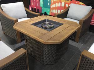 Wholesale 41'' Square Chat Wicker Barbecue Outdoor Fire Pit Table Outdoor Gas Garden Heater from china suppliers