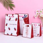 130gsm Strawberry Print Present Paper Bags Ivory Board Box 40cm*12cm*30cm