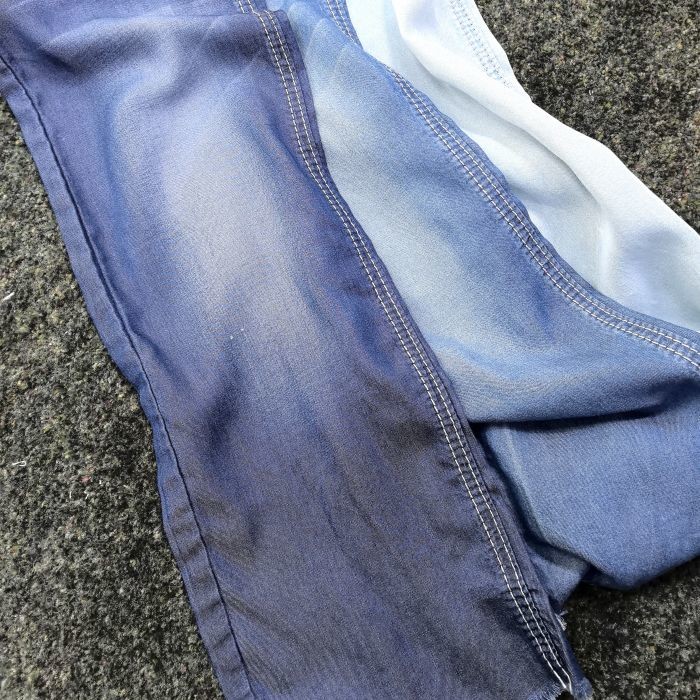100% Lyocell Soft Indigo Light Weight Denim Fabricfor Garment