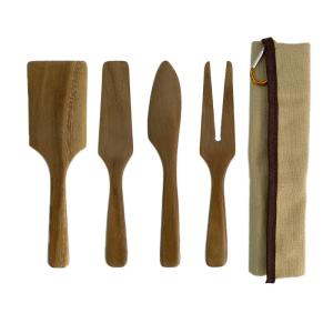 Wholesale Outdoor Camping Portable Shovel Spoon Fork Wooden Spatula Cake Knife and Fork Cheese Set from china suppliers