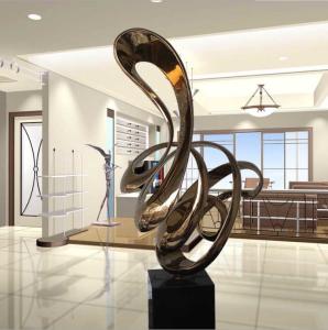 Wholesale 2.0M High Mirror Polished Stainless Steel Contemporary Art Statues from china suppliers