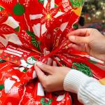 Jumbo Colorful Plastic Gift Wrap Bags 36 X 44 Inch With String Ties