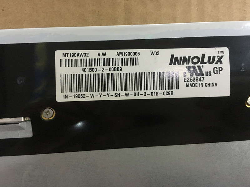 MT190AW02 V.0 Innolux 19.0" 1440(RGB)×900 300 cd/m² INDUSTRIAL LCD DISPLAY