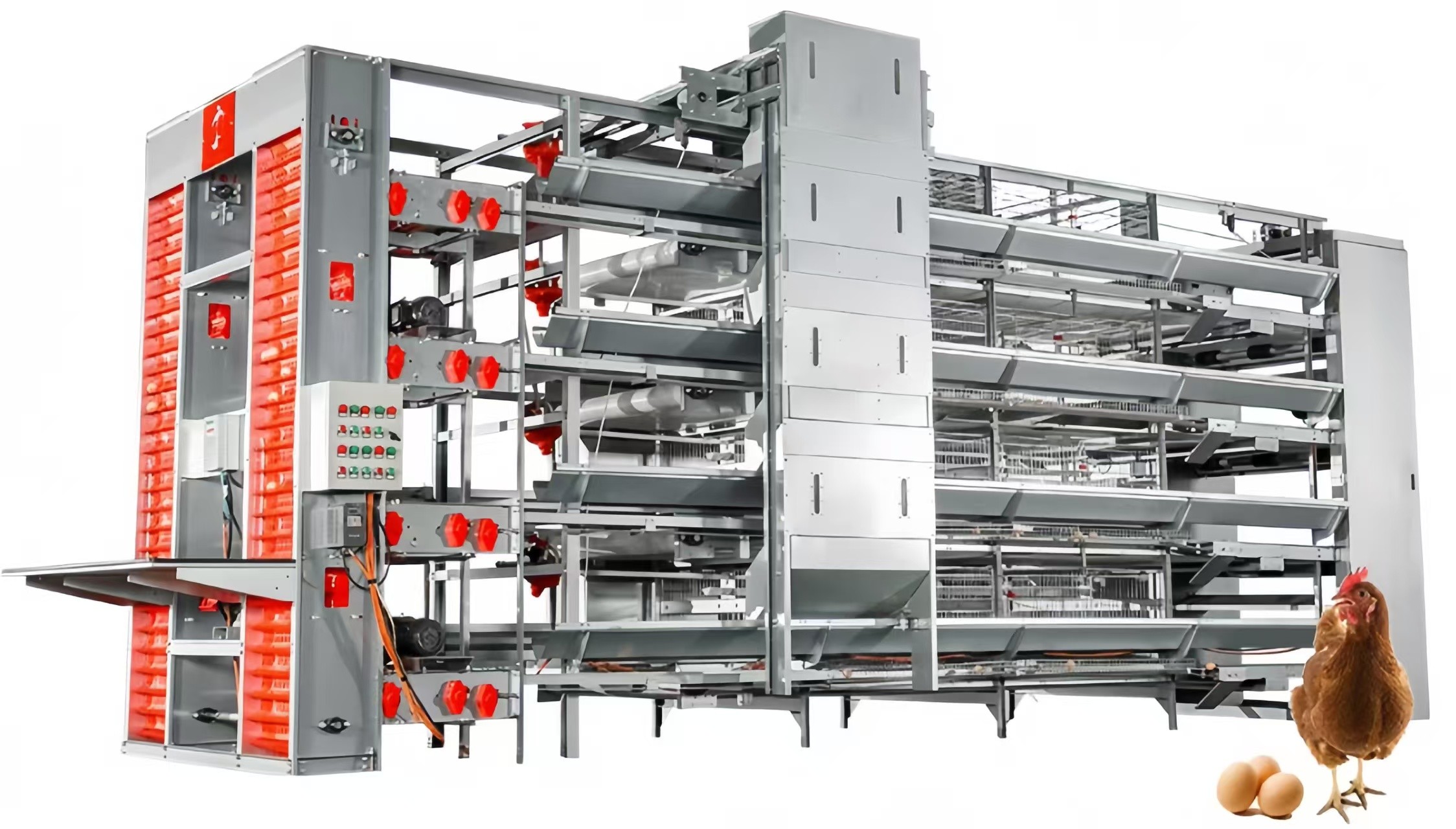 H Type 4 Tier Chicken Cage Automatic Poultry Battery Cages Poultry Equipment