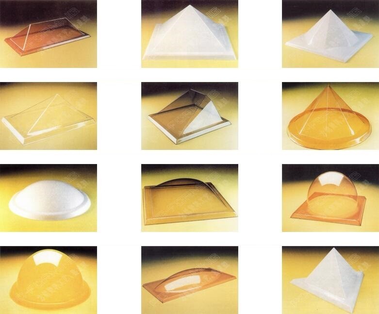 Commercial Dome Skylight Roofing High Light Transmission Solid Sheet Formed