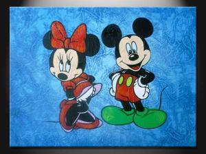 Wholesale ETH120 Beautiful Mickey Mouse Cartoon Wall Paint Handmade Oil Painting from china suppliers