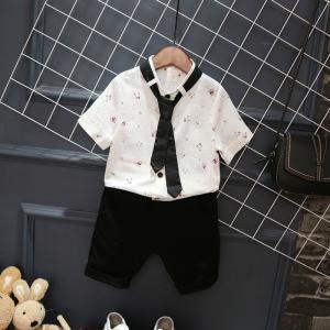 Wholesale Summer Fashion Children's Outfit Sets Printed Clothes Kids Cotton Two-Piece Set from china suppliers