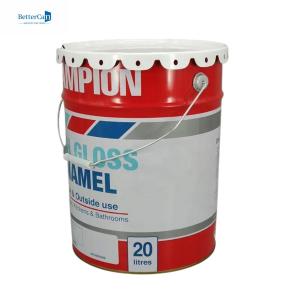 Wholesale White 20L Metal Paint Bucket 5 Gallon Metal Tin Pail With Lock Ring Rubber Gasket from china suppliers
