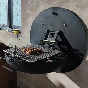 Wholesale Corten Steel Wood Burning Fire Pits 0.8m Wall Mounted Charcoal Bbq from china suppliers