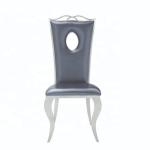 Aesthetic Hole PU Leather Dining Chair With Stainless Steel Frame
