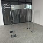 ZT-596 Saixin new wedding centerpiece large rectangle gold metal flower stands