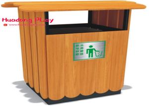Wholesale Wood Plastic Composite Brown Outdoor Recycle Trash Cans Natural Environment Friendly from china suppliers