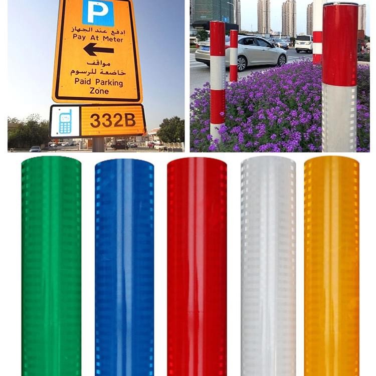 Self Adhesive Traffic Safety Road Sign High Strength Reflective Film Sheeting / Reflective Vinyl Road Traffic Sign