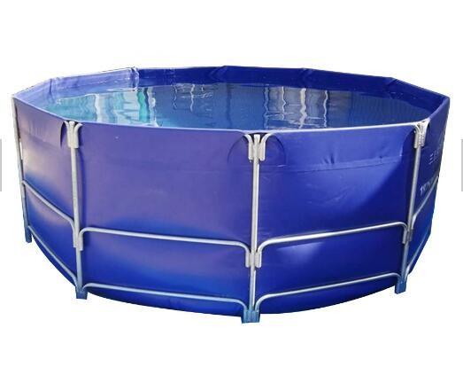 Outdoor Round TPU 50000L 100000L Fish Farming Tank With Metal Frame Fish Pond