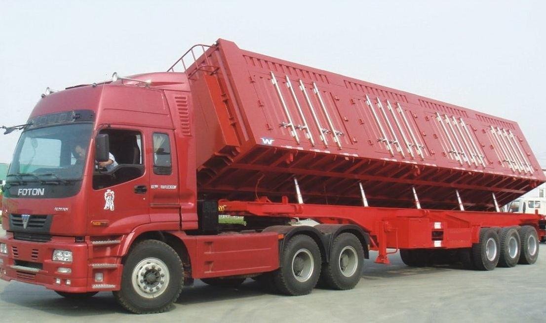 12000X2500X1500mm Tri-Axles Tipper/Side Dump Semi Trailer with HYVA Hydraulic Cylinder
