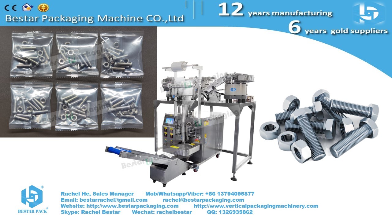 Hardware 3 bowls counting packing machine with hole punching and waste collection box