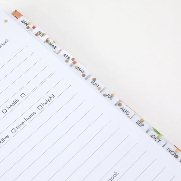 2024 Custom Printing Weekly Planner with Laminated Divider Tab and Gold Reinforced Corners