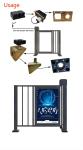 Pedestrian Channel Advertising Automatic Swing Door 30W 1.5A