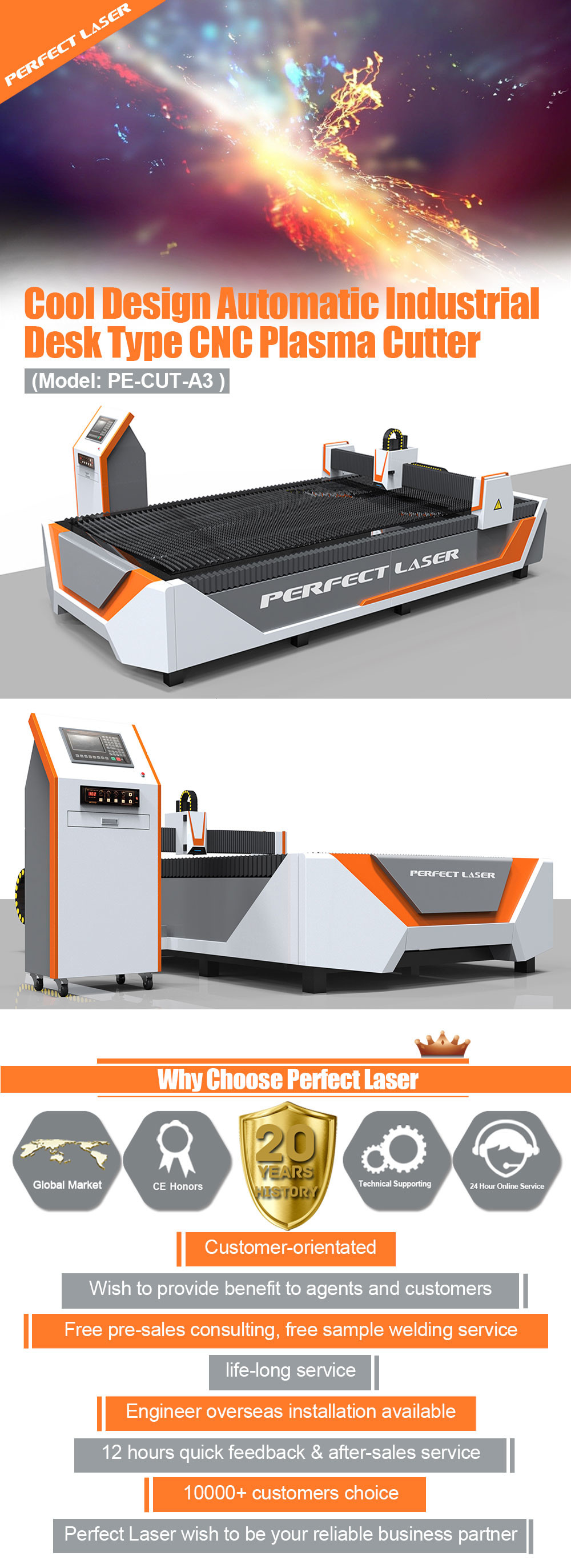High Speed Plasma Cutting Machine Industrial Desktop CNC Plasma Cutter CE Approval